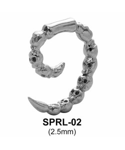 Skull n Bones Ear Spiral SPRL-02